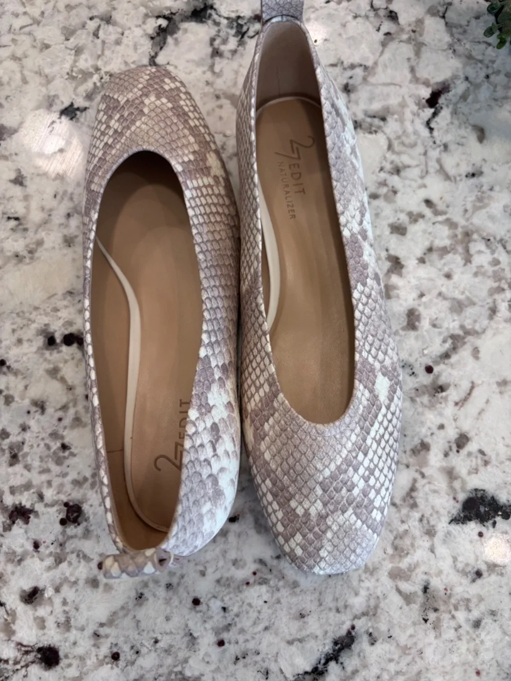Naturalizer 27 EDIT Carla Snake Print Square Toe Ballet Flats Size 6.5 NWOT